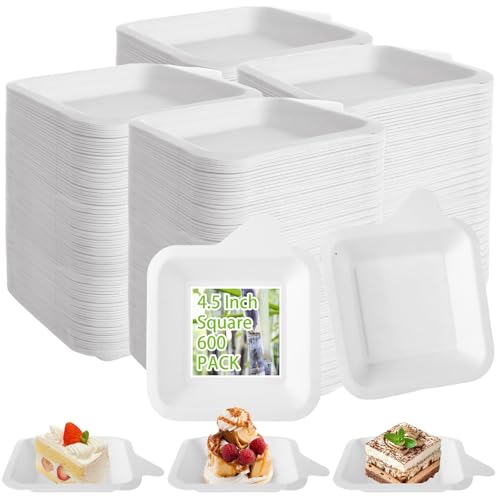 Oungy 600 PCS Small Paper Plates 4 Inch Dessert Plates Disposable