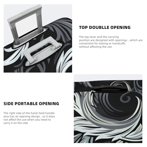Travel Luggage Cover Black and white design pattern Suitcase Protector Elastic Washable Stretch Suitcase Protector Anti-Scratch Travel Suitcase Cover Fit 18-32 Inch Luggage4