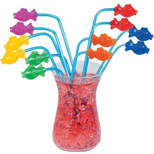 Pitillos plásticos tropicales Fun Express (Pack de 12) miniatura 1