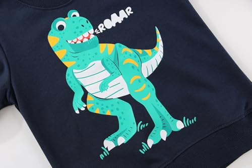 Image of Popshion Toddler Boys Sweatshirt Cotton Lightweight Kids Winter Warm Sweater Crewneck Pullover Tops