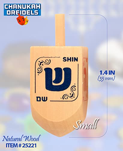 Izzy 'N' Dizzy 100 Natural Wood Dreidels Medium Bulk Pack #TOP1