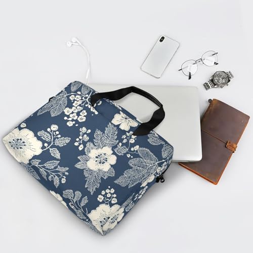 Maletín para laptop 15.6" con diseño flores navy miniatura 7