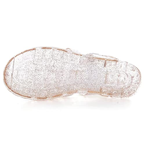 Image of Hee grand Crystal Jelly Heel Sandals for Women Summer Beach Jelly Shoes