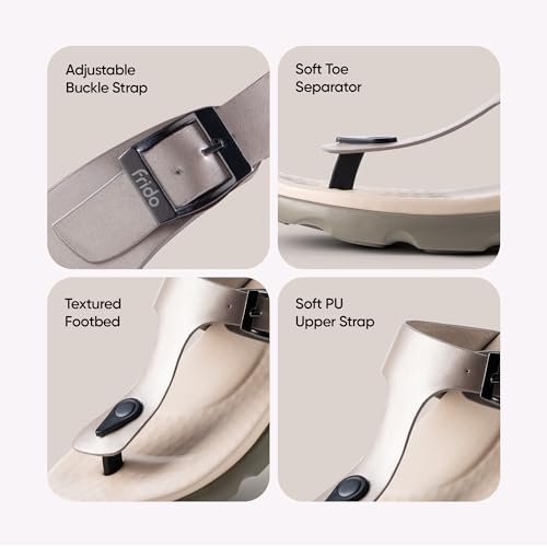 Image of Frido Cloud Comfort Orthopaedic Sandals for Women | Arch Support & Heel Cushion | Anti-Slip Sole, Adjustable Buckle | Lightweight Soft PU Footbed | Available in Open Toe & Toe Separator Style