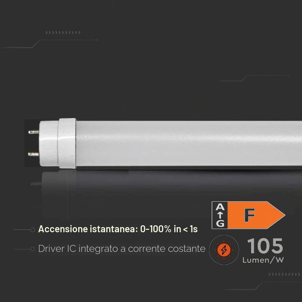 Set – Tubo LED da 120 cm, bianco neutro (4000 K), 1850 lumen, T8, G13-18 W (sostituisce 36 W), incluso avviatore, tubo fluorescente a LED, 10 pezzi