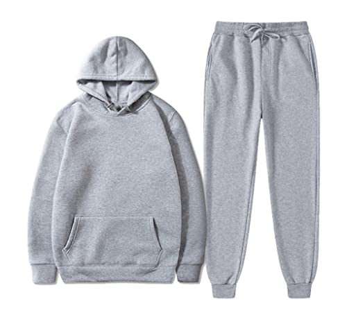 Survêtement homme en polaire gris clair taille XXXL ensemble sport automne