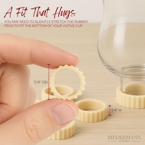 Biedermann & Sons Votive Rubber Gaskets for Peg Candle Holders, Tan - Image 3