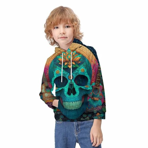 Sweat imprimé 3D crâne fini les pulls ennuyeux enfant - 2