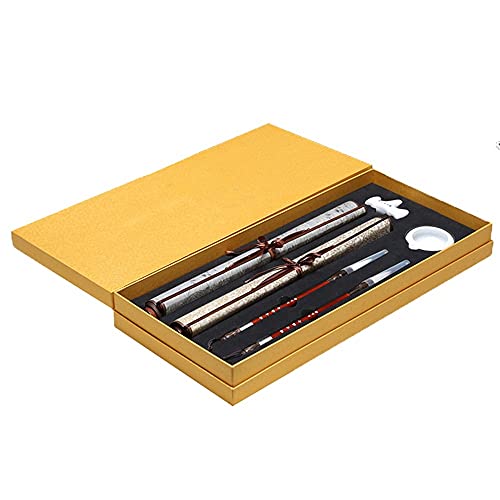 LFLLFLLFL Schreibbürste Chinesische Kalligraphie-Bürste-Set Kanji Japanische Sumi-Malerei Zeichnungsbürsten 6 Stück/Set + Exquisite Geschenkbox Cover
