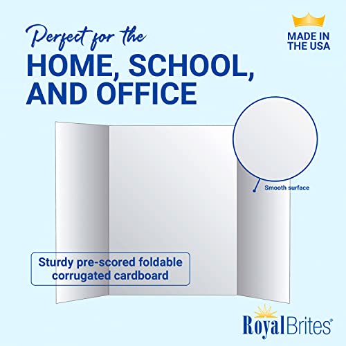 Eco Brites Two Cool Tri-Fold Poster Board, 28 X 40, White/White, 12/Carton #TOP5