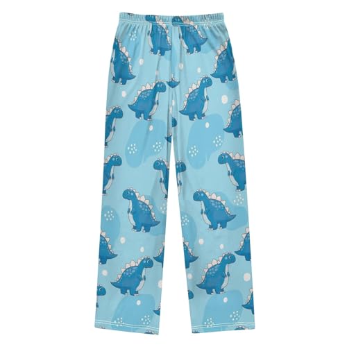 CHIFIGNO Boys Casual Pants with Pockets Cute Blue Dinosaurs Boys Size 9-10 Pants, Big Boys Pants2