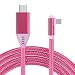Produktbild Toxaoii Rechtwinkliges USB-C-auf-USB-C-Ladekabel, kompatibel mit Zamkol ZK106, ZK306, ZK606 Pro, W-King D7 D8 D8mini D9 X10, JBL Charge 4 Pulse 4 Flip 5 Pulse 4 Wireless Lautsprecher, rot