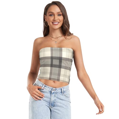 Vintage Birds Flower Butterfly Sexy Crop Tops for Women Non Slip Strapless Tank Top Stretch Tube Top for Teen Nursing