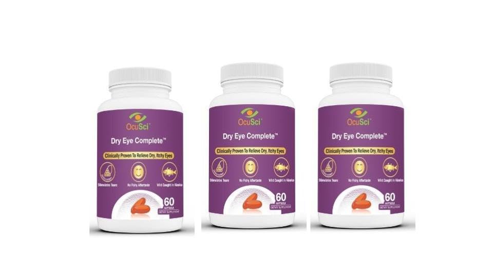 Dry Eye Complete, Formulated for Dry Eyes. Ultimate Vision Health Ingredients: Omega-3, Omega-7, Lutein, Vitamin D3 (3 Month Supply)