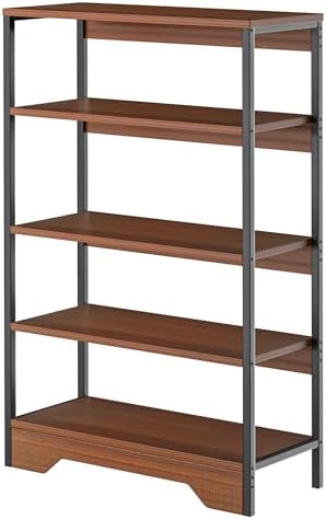Grains Rack 5-Storey Kitchen Storage Rack, Industrial Bookshelf with Metal Frame ...