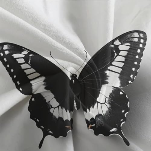 Parure de lit 3D papillon housse de couette microfibre douce 200x200cm lit double