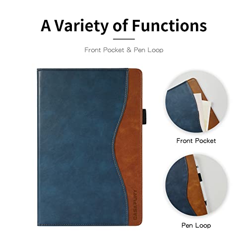 CASAFUNY Hülle für Lenovo Tab P11 Pro 2nd 2022 11.2" TB132FU TB138FC, Premium PU Leder Schutzhülle Book Cover mit Standfunktion Dokumentschlitze für Lenovo Tab P11 Pro (2nd Gen), Blau