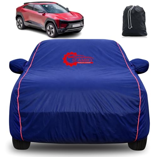 Image of 100% Waterproof Car Cover for Mahindra BE6 2024-2026 | All-Weather, Dustproof & UV Protection | Heavy-Duty 3-Layer Fabric | Custom Fit with Mirror & Antenna Pocket | Navy Blue