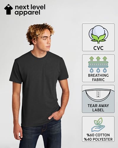 Next Level Apparel 6210 Men's T-Shirts, Unisex CVC Cotton Blend Bulk Undershirt 6-10 Pack – Custom Color Set - Remera para Hombre Multicolored3