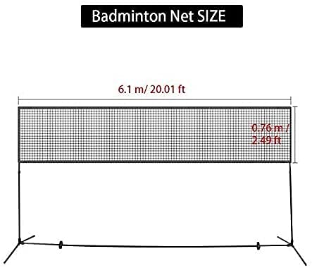 HTDHS Badminton Net 6.1MX0.75m Standaard Badminton Net Indoor Outdoor Sport Volleybal Training Draagbaar QuickStart… - Image 8