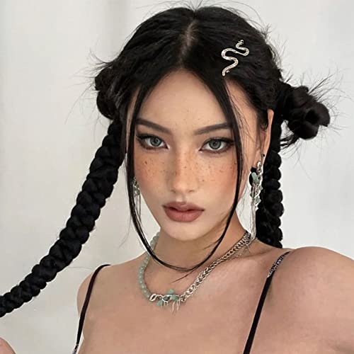 6 Pack Mini Knife Hair Clip Cosplay Gold Skeleton Hands Bone Hair Clips Small Rhinestone Snake Hairpin Hip Hop Tableware Acrylic Halloween Party Hair Accessoriesfor Women Girls #TOP3