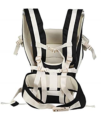 Image of BabyGo Kid Seat Baby Hip Carrier 4-in-1 Adjustable Baby Carrier Cum Kangaroo Bag|Front, Back|for 6 to 24 Months Baby|Newborn to Toddler Carrier|Safety Belt & Buckle Straps|Up to 15 Kgs (Black)