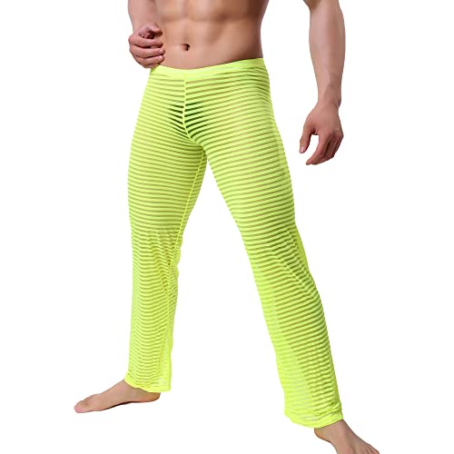 52hertz Men's Mesh See Through Pajama Pants Stretchy Nightwear Sleep Bottoms Lounge Pants2