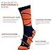 ChalkTalkSPORTS Basketball Performance Crew Socks - Navy and Neon Orange - Basketball Mid-Calf Socks - Adult