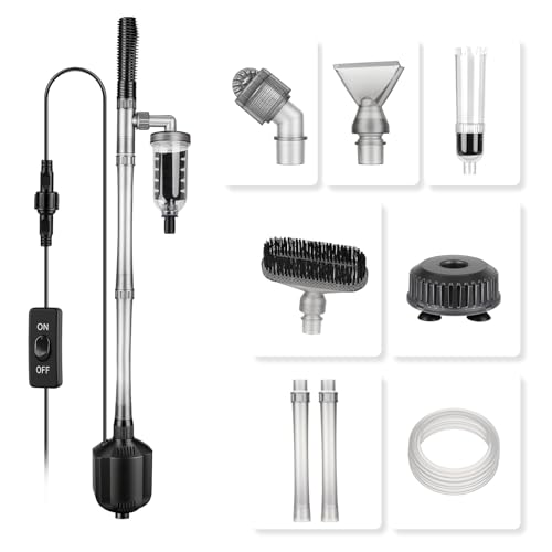 hygger 1350 LPH Nettoyeur de Gravier pour Aquarium, 15W Kit Aspirateur Aquarium Electrique Longueur...