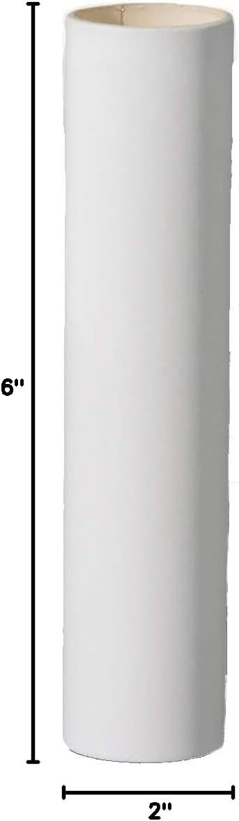 B&P Lamp® 6 Inch Smooth Flat White Color Paper Candelabra Candle Covers