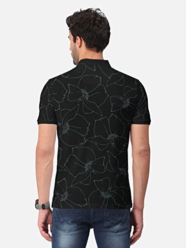 Image of BULLMER Beige Trendy Printed Half Sleeve Polo T-shirt for Mens