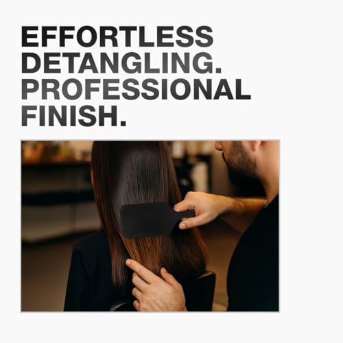 Image of Ikonic Professional Pro Paddle Hair Brush, Detangling Hair, Anti Static Brush, Ionic Technology, Ideal for Men & Women, Salon /Personal Grooming, Straightening, Smoothening, Heat Resistant - Black