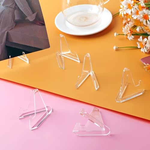 NIUBIER 30 Pack Arcylic Card Display Stands, Mini Clear Easel Stand Holder fo...