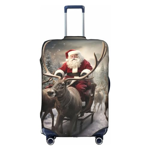 Xmas Santa Claus Travel Luggage Cover Suitcase Protector Fits 18-22 Inch Luggage,Anti Scratch Dirt Covers