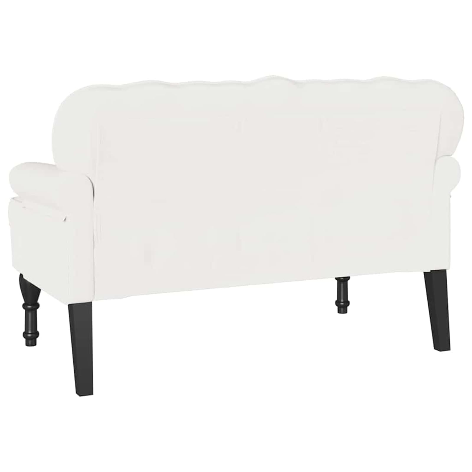 Chesterfield Bank sztuczna skóra biała 119,5 x 64,5 x 75 cm | Wysokiej jakości sztuczna skóra, stabilna rama ze sklejki, powierzchnia odporna na zarysowania, łatwa do czyszczenia