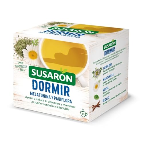 Susarón | Infusión Dormir Melatonina y Pasiflora | Sabor manzanilla y Anís | Caja 10 bolsitas