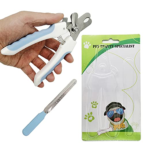 NB Dog Nail Clipper- Cat Nail Clipper Paw Trimmer for Large and Small Pets- with Safety Guard Protection and Free Nail File - Professional Pets Trimming Tool with Sharp Blade and Antislip Grip