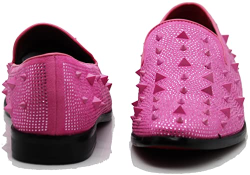 Image of SPK24 Men Vintage Spikes Sparkle Formal Tuxedo Stage Fashion Slip On Loafer Dress Shoes