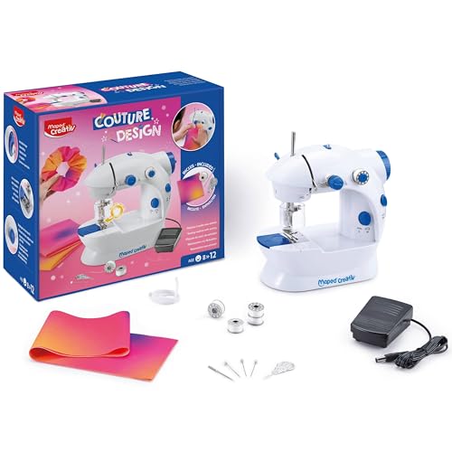 Maped Creativ - Couture Design - Machine à Coudre avec le Nécessaire pour Réaliser un Chouchou Tendance - Kit...