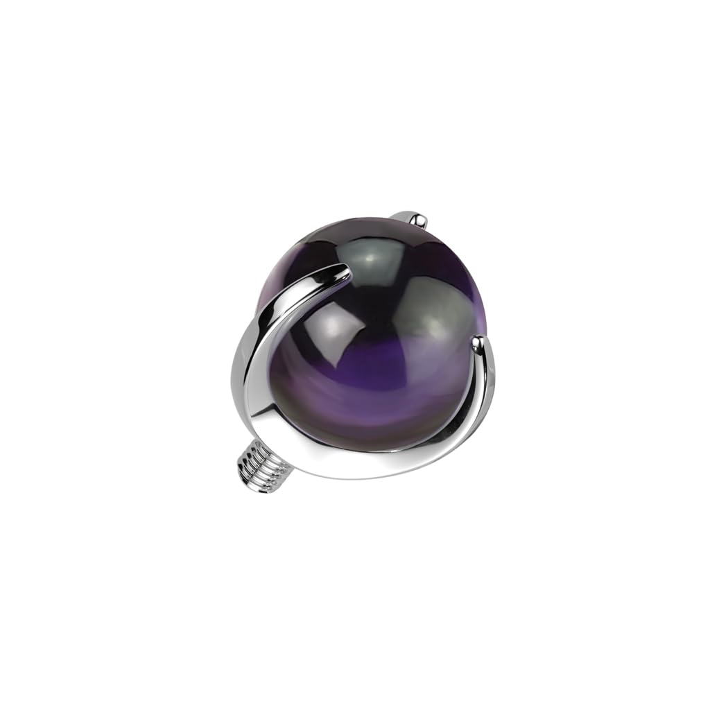 Paula & Fritz® Aufsatz-Dermal Anchor Natur-Stein Titan G 23 viele Farben und Stärken Set Haut-Anker Skin Diver Implantat Bodypiercing Ersatz-Kugel