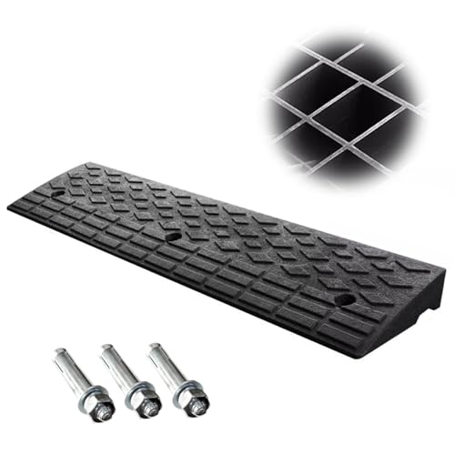 Rampa portátil de caucho para bordillos - Rampa para vehículos, camiones, motocicletas y sillas de ruedas con altura de elevación de 13 cm miniatura 1