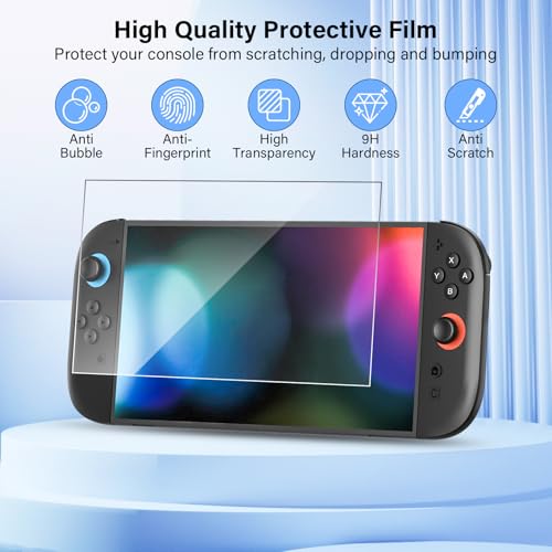 Kammkonb Switch 2 Carrying Case for Nintendo Switch 2 (2025) Hard Shell Travel Case with Screen Protector, Silicon Protective Cover - Portable Travel Bag for Switch2 Console and Accessories - Black — view 5