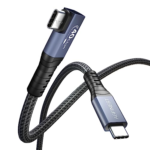 Cavo USB 4 , Cavo Thunderbolt 4 ad Angolo Retto, Supporta il Trasferimento Dei Dati a 40Gbps / Ricarica Veloce a 100W / Video 8K@60Hz Compatibile con Tutti i Dispositivi USB C (Angolo Retto, 1M)