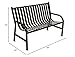 Witt Industries Slatted Metal Bench, Black, 4'L
