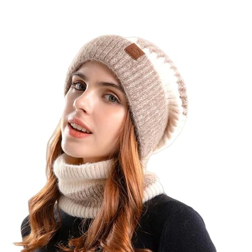 Conjunto de bufanda y gorro de punto para invierno y deportes al aire libre en clima frío