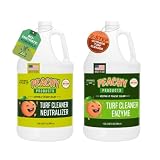 Turf Urine & Odor Eliminator 2-Step System 128 oz Gallon Outdoor Pet Odor Remover for Artificial Grass Concrete Rocks Dog Runs Kennels Patios and Backyard Pet Areas