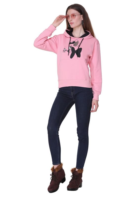 Image of Raves Womens Stylish Printed Hoodie | Trendy Cotton Fleece Hooded Sweatshirt for Women & Girls | Full Sleeve Winter Wear Pullover