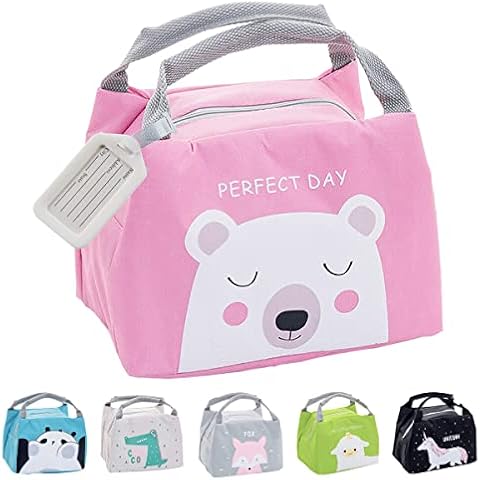 Lunch Bag for Girl, Hillylolly Mini Isotherm Lunch Bag, Cooler Bag Kids, Picnic Bag Cute, Waterproof Lunchbag, Foldable Lunch Bag for Work School Picnic(Pink) Cover