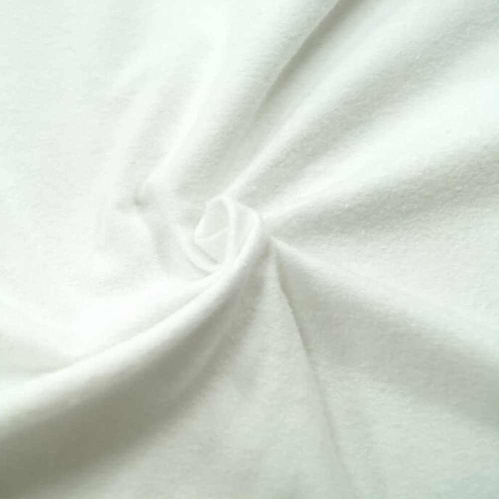 Brushed 100% Cotton Fabric Woven Flannel Winceyette Soft Price Per Metre (White)