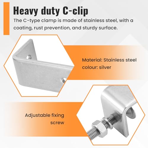 Aboiledy 2 Stück Metall C Klemme für Holzbearbeitung, schwere Schraubklemme mit 120 mm Backenöffnung, Tischklemme für Werkstatt & DIY